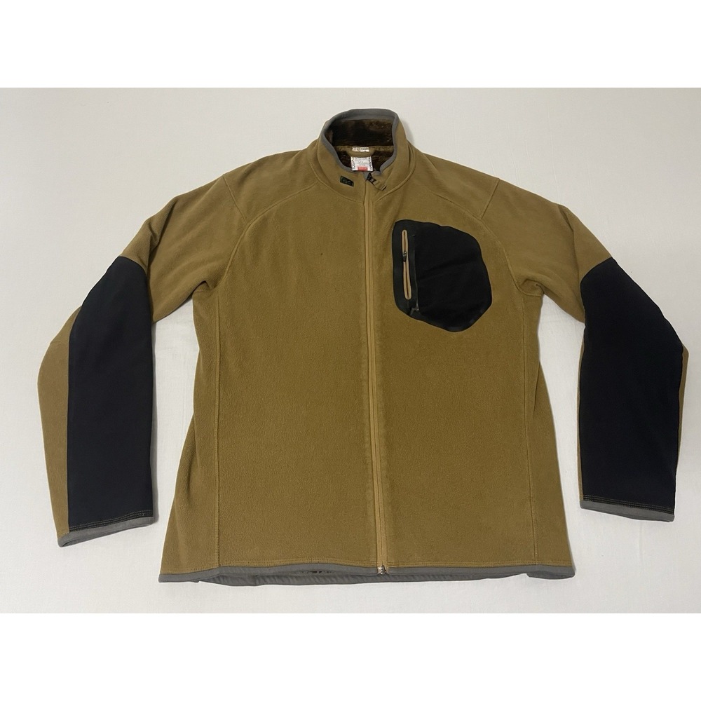 Burton AK Fleece‎ Jacket Mens XL Brown Black Full Zip Outdoor Technical Layer